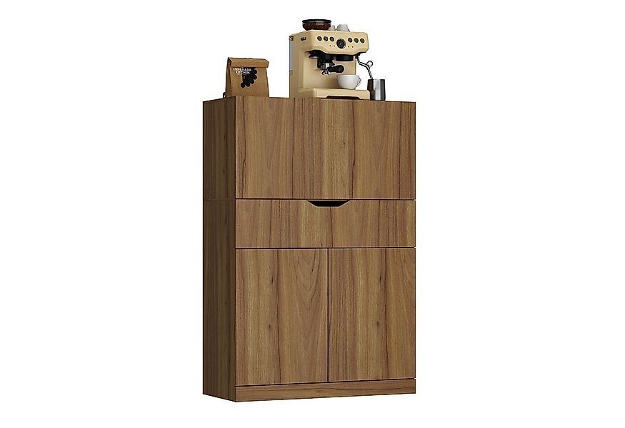 FUFU&GAGA Buffet Kaffeeschrank mit Klapptisch, Walnussoptik, MDF, 80 x 35 x günstig online kaufen