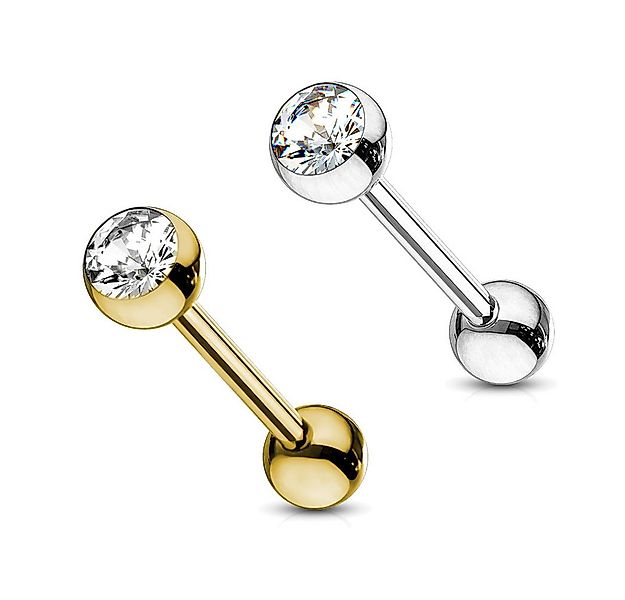viva-adorno Piercing-Set Zungenpiercing Barbell Piercing Stab mit Kristall günstig online kaufen