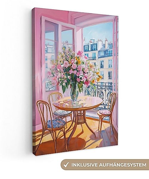 OneMillionCanvasses® Leinwandbild Rosa - Stadt - Blumen, Fotodruck (1 St), günstig online kaufen