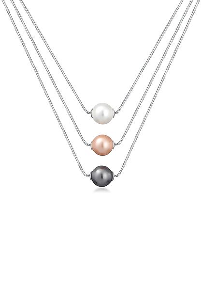 Elli Gliederkette Layer Kette Synthetische Perlen günstig online kaufen