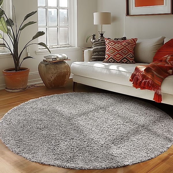 Carpettex Hochflor-Teppich Unicolor - Einfarbig, Rund, günstig online kaufen