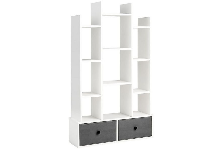COSTWAY Bücherregal, Standregal mit 12 Fächern und 2 Schublade, 53x24x118cm günstig online kaufen