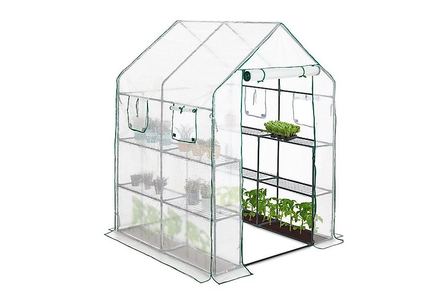 relaxdays Gewächshaus Begehbares Gewächshaus mit 4 Fenstern günstig online kaufen