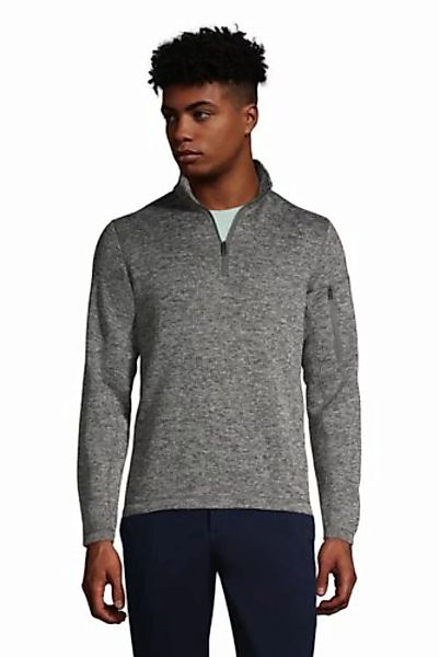 Strickfleece-Pullover mit Troyer-Kragen, Herren, Größe: XL Normal, Grau, by günstig online kaufen