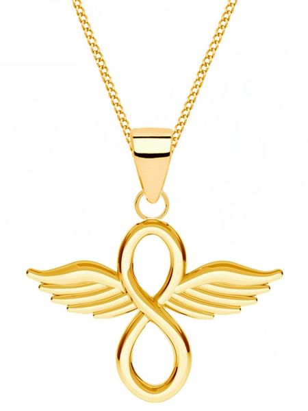 Goldene Hufeisen Kette mit Anhänger Unendlichkeit günstig online kaufen