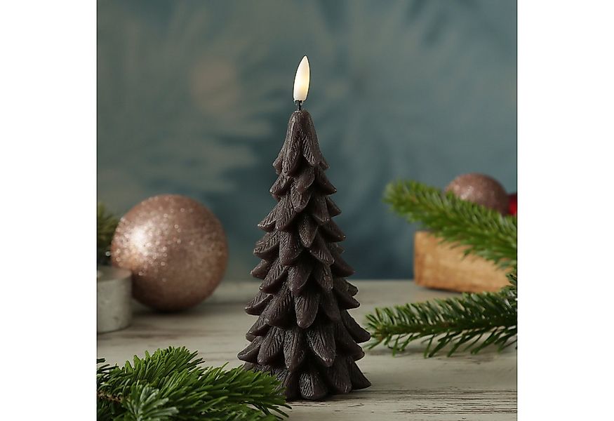 MARELIDA LED-Kerze Tannenbaum Weihnachtsbaum Baumform Echtwachs H: 19cm Tim günstig online kaufen