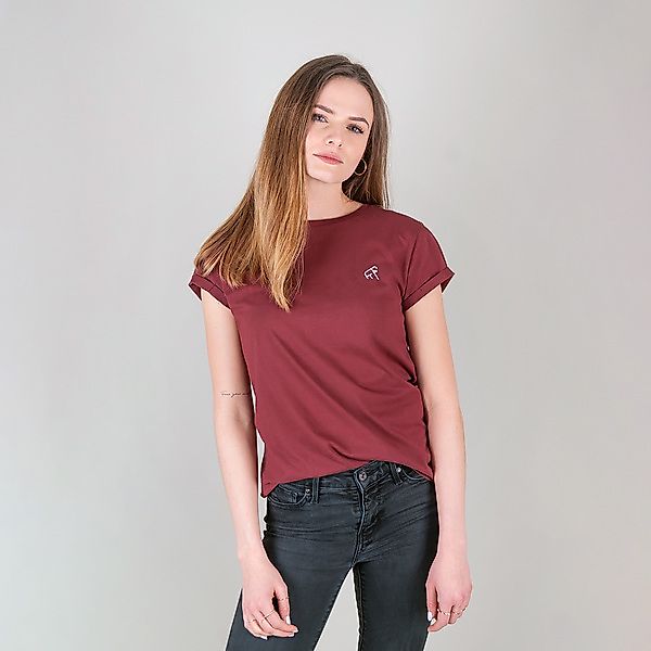 Damen Rundhals T-shirt Aus Bio-baumwolle Goaty - Burgundy günstig online kaufen