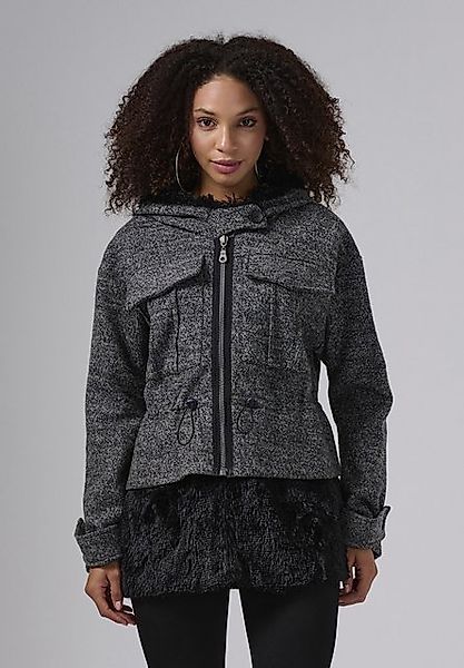 MISH Winterjacke Rhea Knopf am Hals, abgerundeter Saum, Kapuzenpullover günstig online kaufen