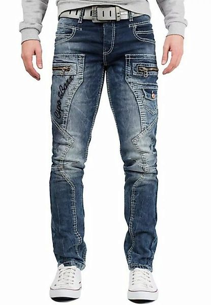 Cipo & Baxx 5-Pocket-Jeans Hose BA-CD296 in Orange mit Seitentaschen günstig online kaufen