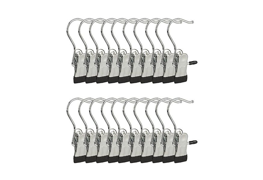 relaxdays Kleiderbügel Stiefelklammern 20er Set drehbar günstig online kaufen