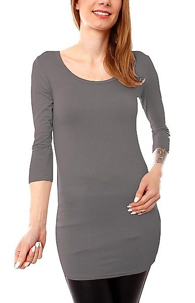 Muse Rundhalsshirt Basic 3/4 Arm Longshirt Skinny Fit 1098 günstig online kaufen