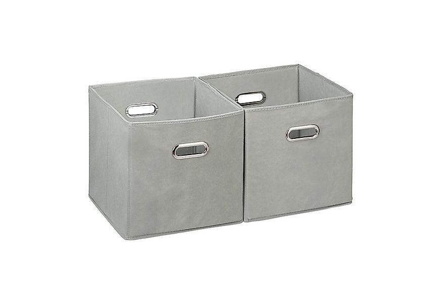 relaxdays Aufbewahrungsbox 4 x Aufbewahrungsbox Stoff grau günstig online kaufen