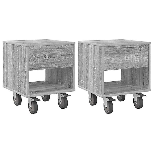 vidaXL Nachttisch 2 Stk Graues Sonoma 40,5 x 40 x 48 cm Holzwerkstoff 89106 günstig online kaufen