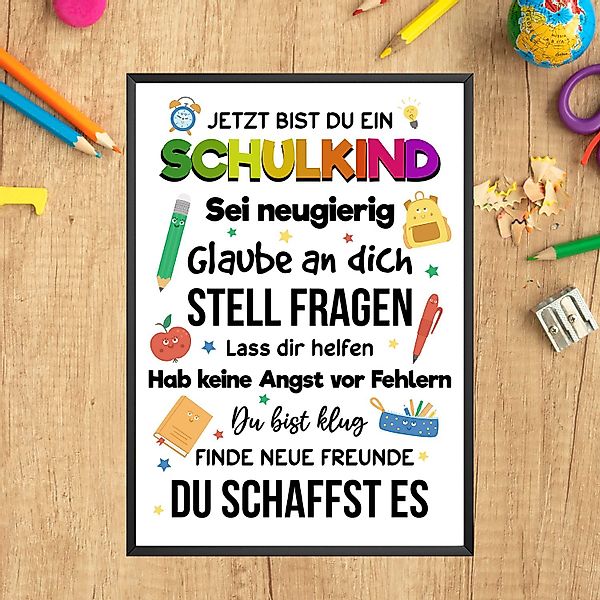 Tigerlino Poster Schulkind Karte Einschulung Glückwunschkarte günstig online kaufen