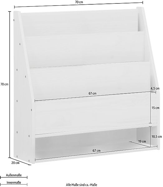 loft24 Bücherregal Allie, Wandregal aus Kiefernholz günstig online kaufen