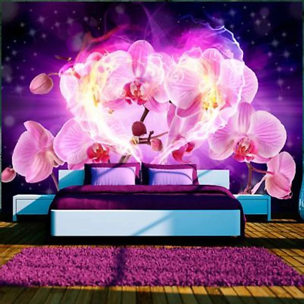 artgeist Fototapete Orchids in flames mehrfarbig Gr. 350 x 245 günstig online kaufen