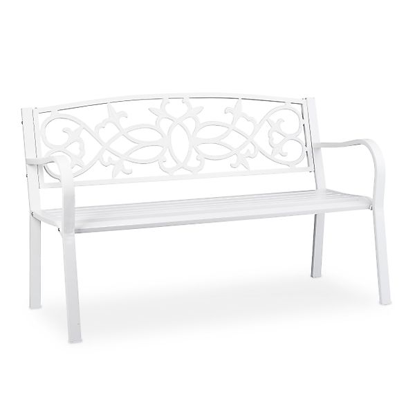 relaxdays Gartenbank Vintage Gartenbank in Weiß günstig online kaufen