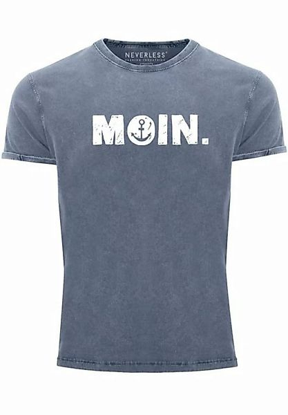 Neverless Print-Shirt Herren Vintage Shirt Moin Dialekt Norden Hamburg Anke günstig online kaufen