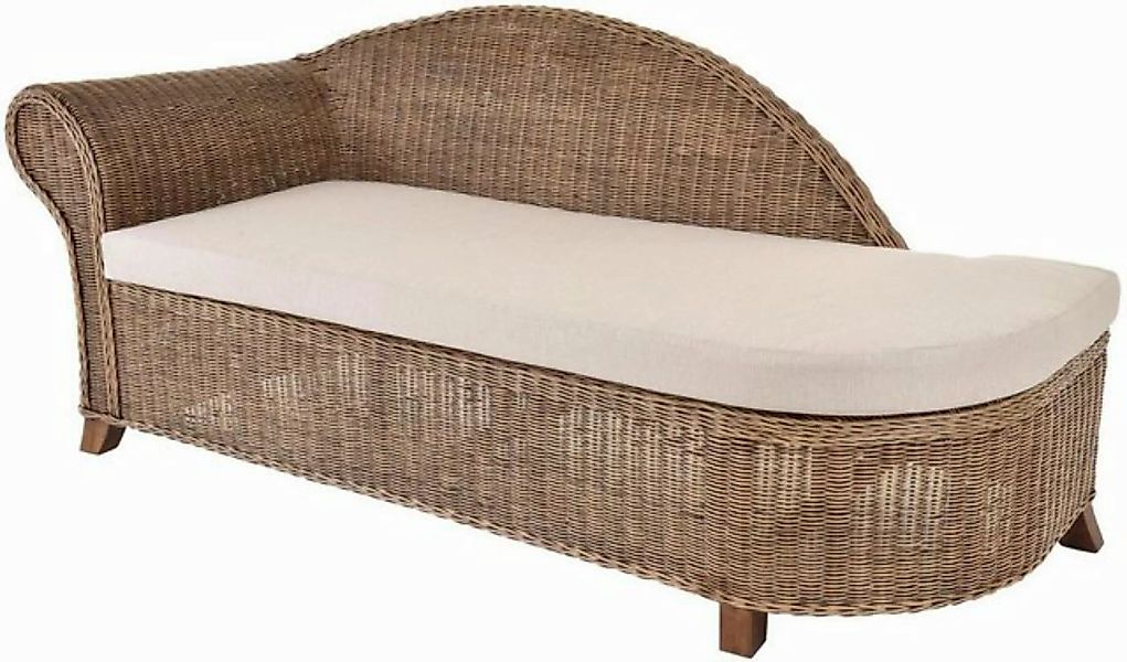 Krines Home Recamiere Rattan Recamiere Elegance Rattanliege Chaiselongue Li günstig online kaufen