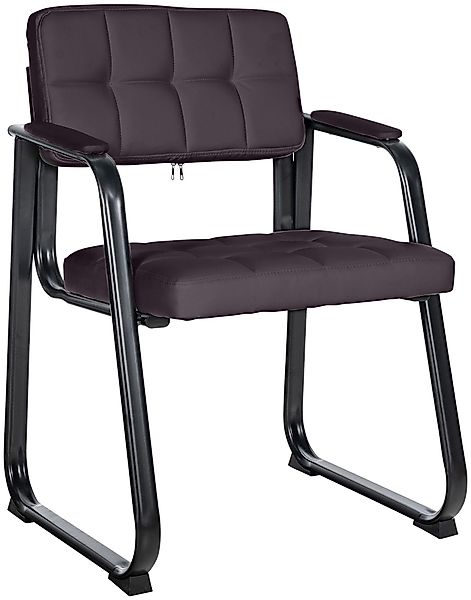 CLP Besucherstuhl Canada, Kunstleder-Bezug, schwarzes Metallgestell günstig online kaufen
