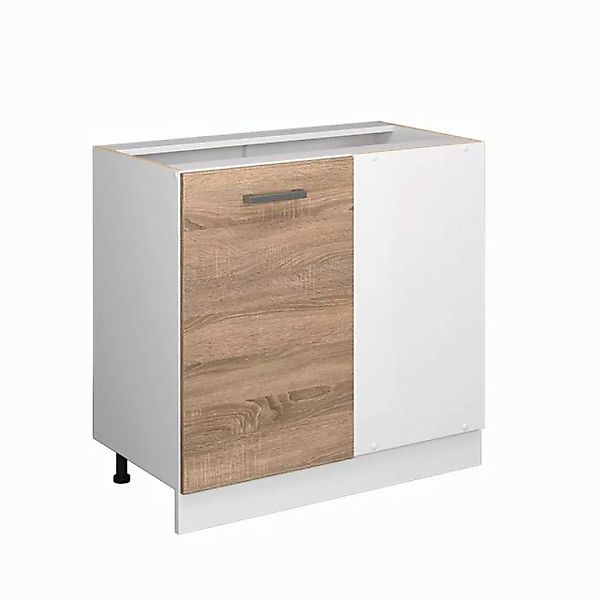 Vicco Eckunterschrank R-Line, Sonoma/Weiß, 86 cm, AP Anthrazit günstig online kaufen