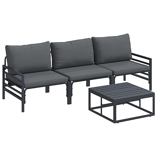 vidaXL Garten-Sofa-Set 4-Tlg Anthrazit Stahl 3378963 günstig online kaufen