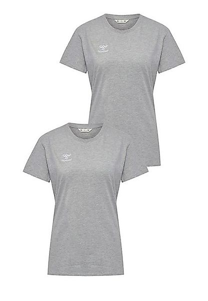 hummel T-Shirt 2er-SET Sport Rundhals Regular fit mit Logo (2-tlg) hmlGO 2. günstig online kaufen