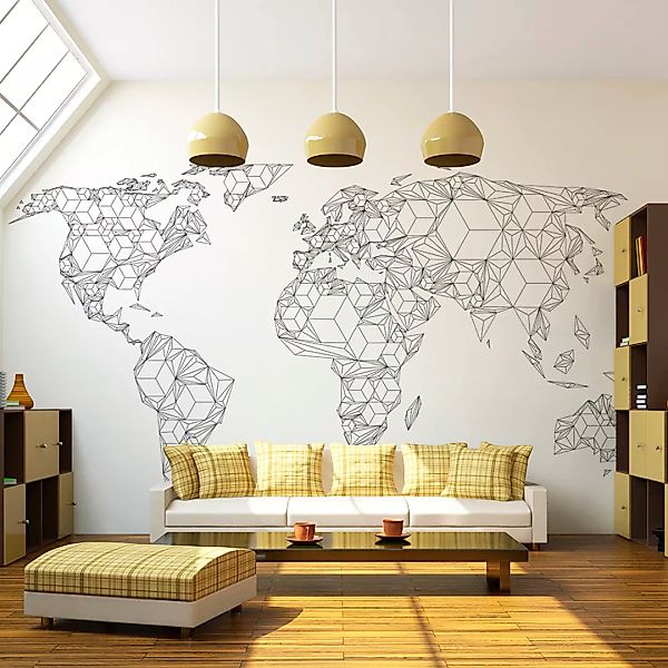 Fototapete - Map Of The World - White Solids günstig online kaufen