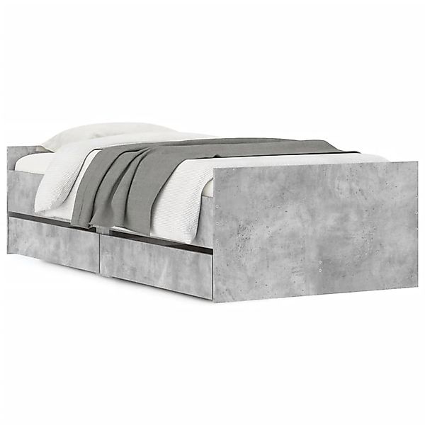 vidaXL Bettgestell mit Schubladen Betongrau 90x190 cm 3207381 günstig online kaufen