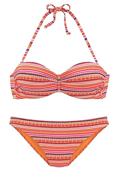 LASCANA Bügel-Bandeau-Bikini, mit glitzernden Streifen günstig online kaufen