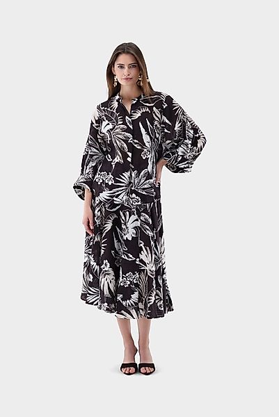 Leinenbluse mit Tropical Druck günstig online kaufen