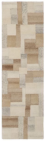 Läufer Lola, Wolle, handgearbeitet, Patchwork Design, günstig online kaufen