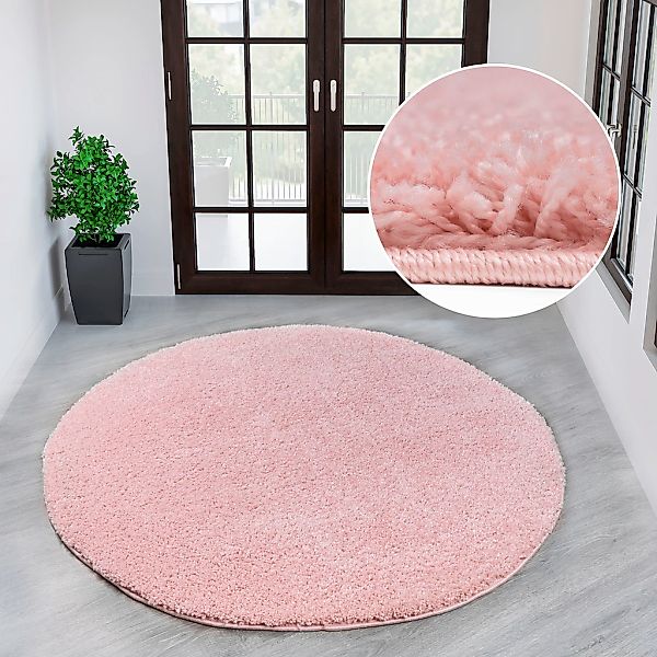 my home Teppich "Viva Teppich rund" rund 45 mm Höhe Uni-Farben, einfarbig, günstig online kaufen