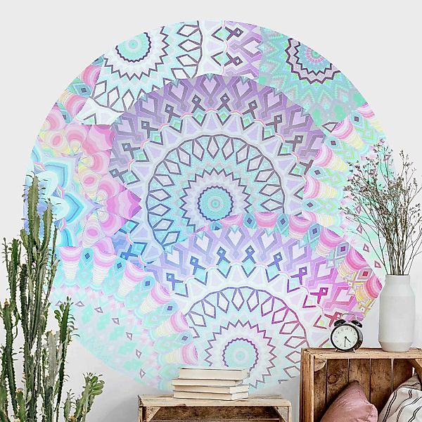 Runde Fototapete Sommerträume Mandalas günstig online kaufen