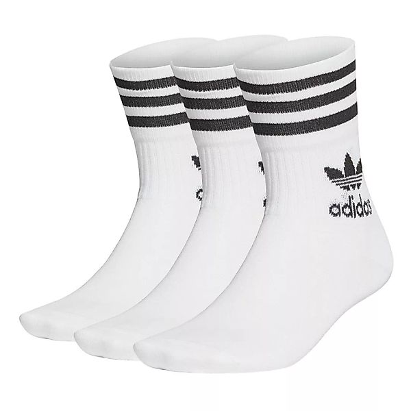 Adidas Originals Mid Crew Socken 3 Paare EU 34-36 White / Black günstig online kaufen