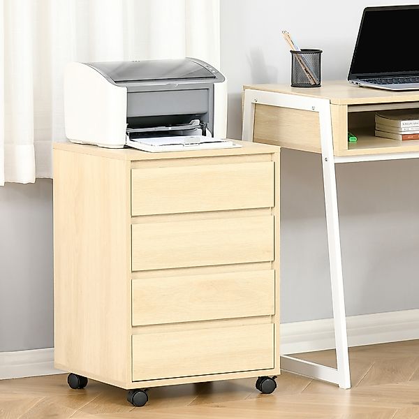 HOMCOM Rollcontainer Aktenschrank Büroschrank mit 4 Schubladen Lagerschrank günstig online kaufen
