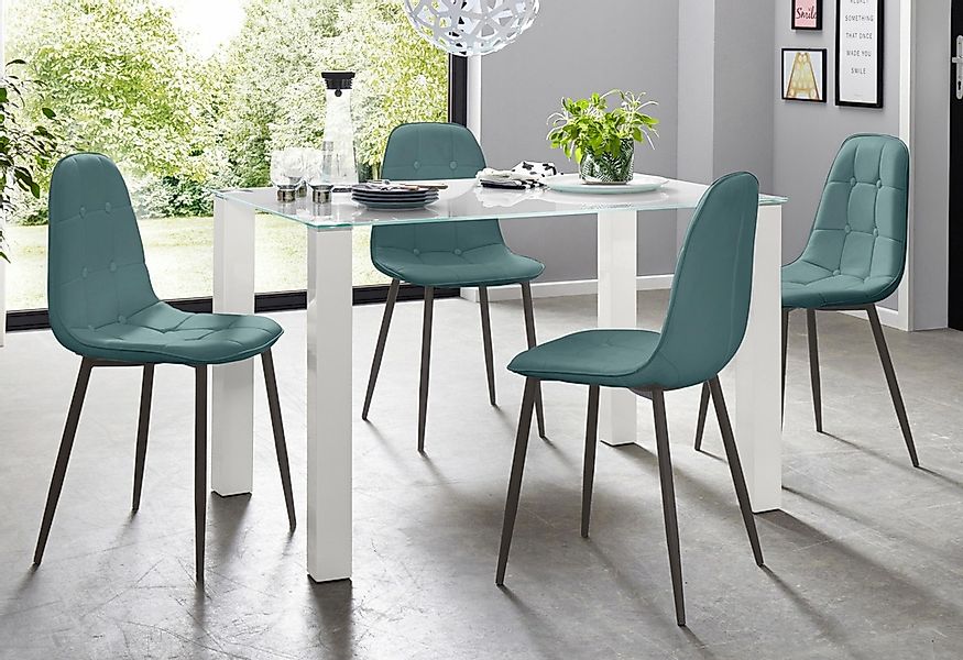 INOSIGN Essgruppe, (Set, 5 tlg.), mit Glastisch, Breite 120 cm günstig online kaufen