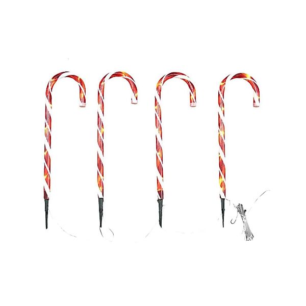 Lex 4x LED Zuckerstangen 50 cm für Außen & Innen Timerfunktion Lichterkette günstig online kaufen