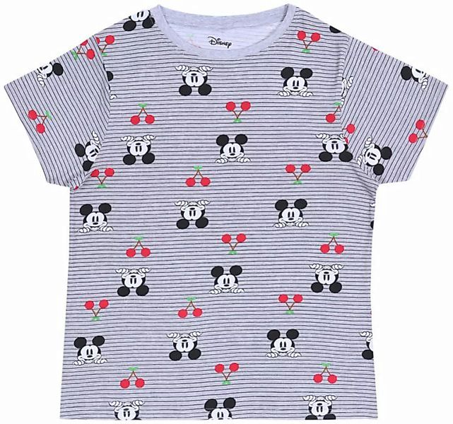Sarcia.eu Kurzarmbluse Graues T-Shirt Mickey Maus Kirschen-Motiv Rundhalsau günstig online kaufen
