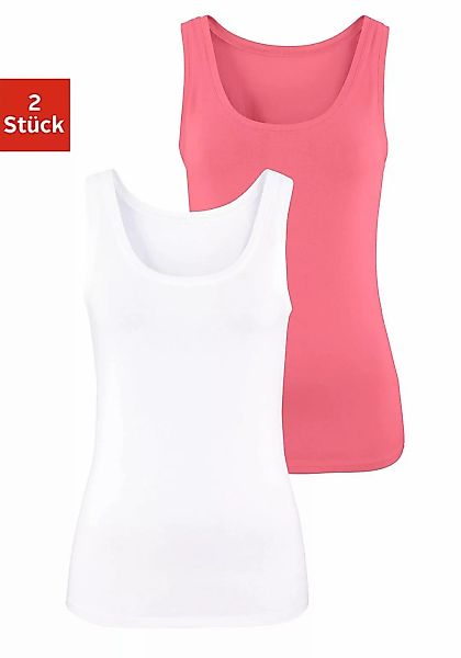 Vivance Tanktop "aus elastischer Baumwoll-Qualität", (2er-Pack) günstig online kaufen