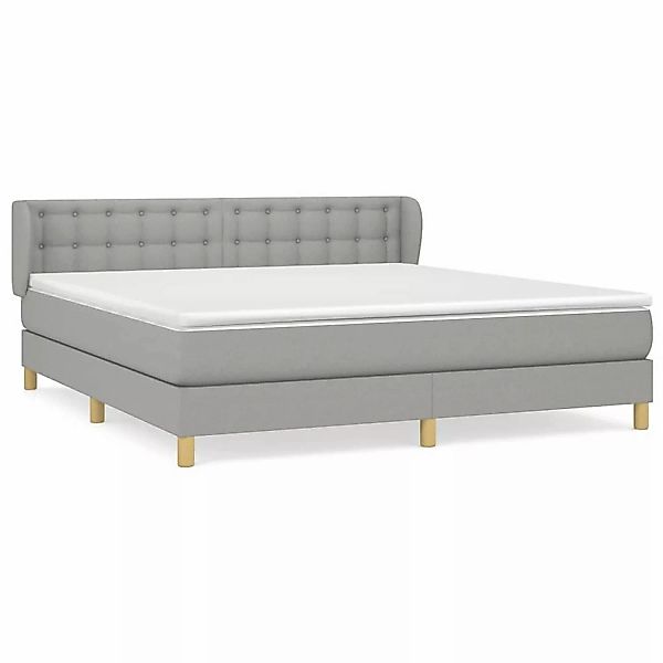 vidaXL Boxspringbett mit Matratze Hellgrau 160x200 cm Stoff1399708 günstig online kaufen