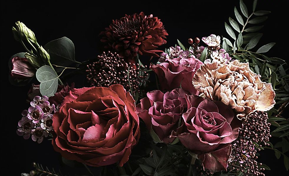 Kunstleinwand 80x60 cm  "Baroque Flowers III" - 80 cm - 60 cm - 2 cm - Deko günstig online kaufen