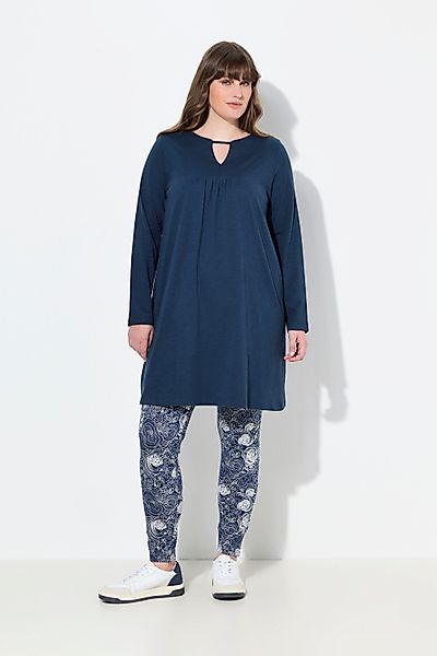 Ulla Popken Longshirt Longshirt A-Linie Tunika-Ausschnitt günstig online kaufen