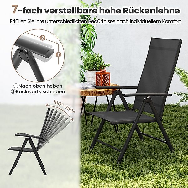 KOMFOTTEU Gartenstuhl (2 St), Klappstuhl mit günstig online kaufen