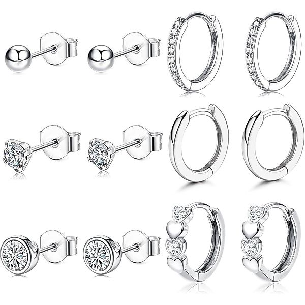 LuxusKollektion Schmuckset 6 Paar Ohrringe Silber günstig online kaufen