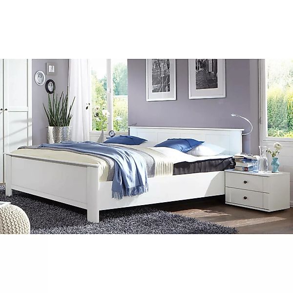 Schlafzimmer Set 3-teilig CROPANI-43 mit Bett 160x200 in weiß günstig online kaufen