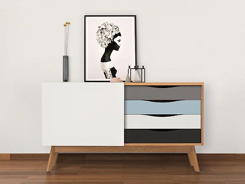 Woodman Sideboard »Hilla«, Kommode im angesagten skandinavischen Look, Brei günstig online kaufen
