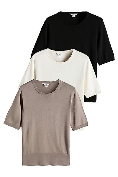 The Set Strickpullover The Set gestrickte T-Shirts, 3er-Pack (3-tlg) günstig online kaufen