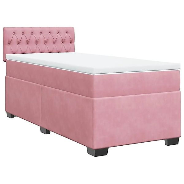 vidaXL Boxspringbett mit Matratze Rosa 90x190 cm Samt 3288497 günstig online kaufen