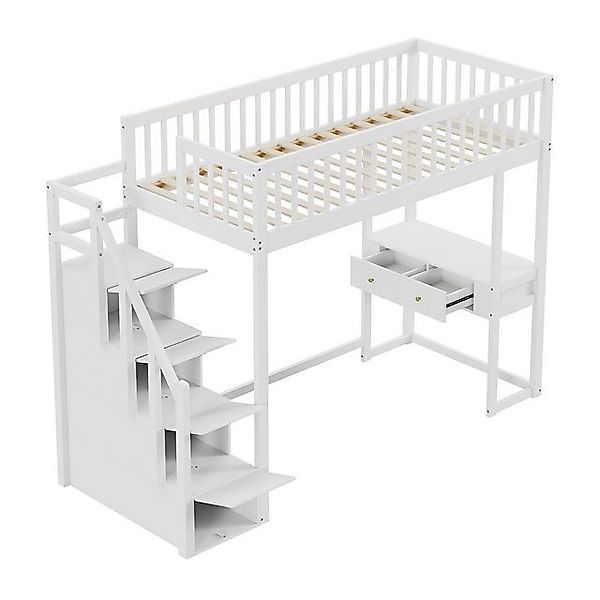 Gotagee Kinderbett Hochbett Multifunktionstisch Holzbett Einzelbett 90x200c günstig online kaufen